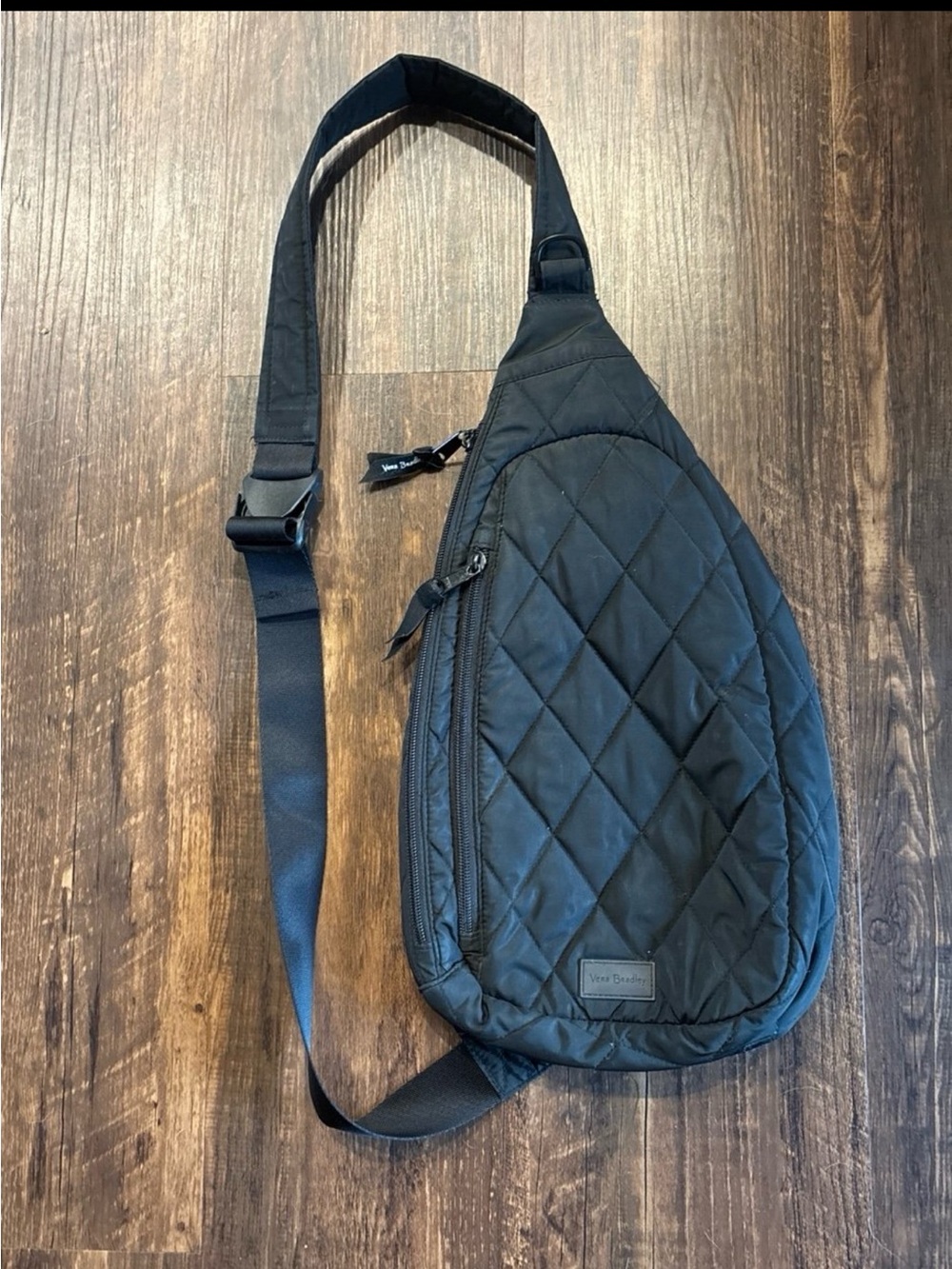 Vera Bradley Quilted Black Sling Crossbody Bag